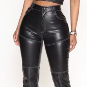 Andrea Faux Leather Pant - Black Size: 1X